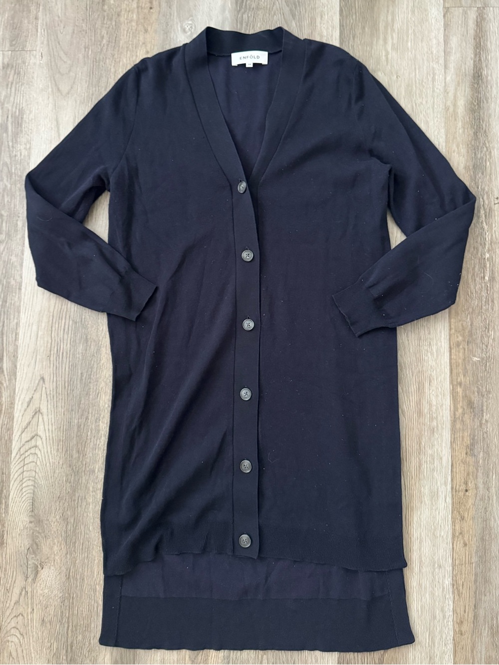 Enföld Navy Side Slit Cardigan Sweater EU 38